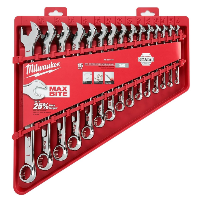 MILWAUKEE'S Electric Tools MLW48-22-9415 Combination Wrench Set - SAE