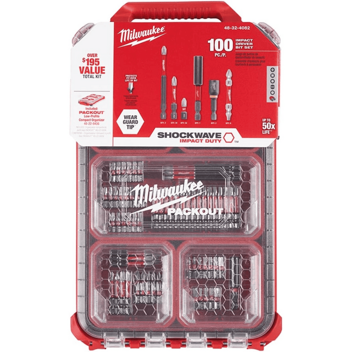 Milwaukee Shockwave 100pcs Impact Driver Bit Set Packout